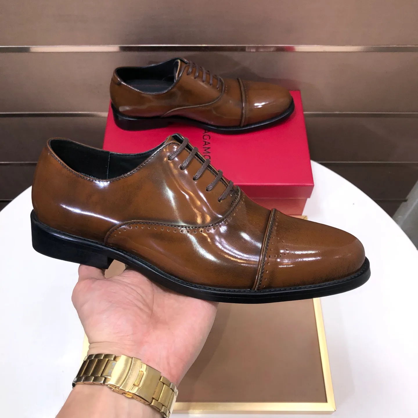 Men's shoes 💰540💰 [Ferragamo/Ferragamo] The latest model from the counter. Original imported high-quality cowhide with open sides + imported 🐂 cowhide lining + original luxury metal buckle + original combination outsole. Comparison is stress-free 38–45 (45 is custom-made and cannot be returned or exchanged)